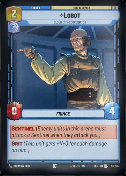front of card