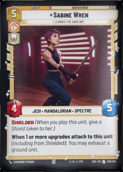 front of card