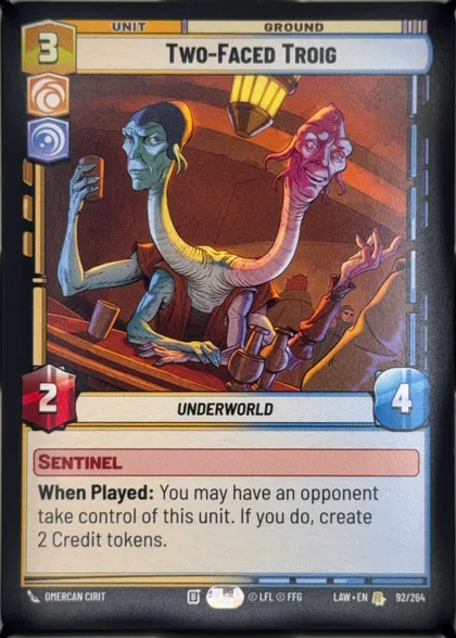 front of card