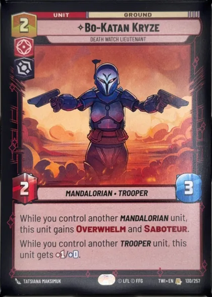 front of card
