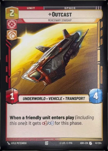 front of card