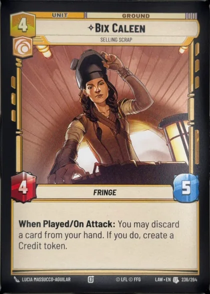 front of card