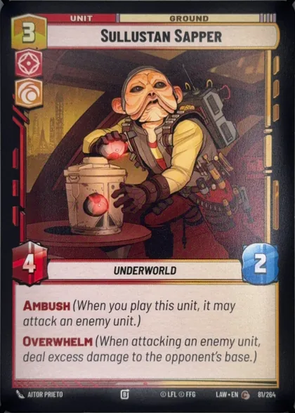 front of card