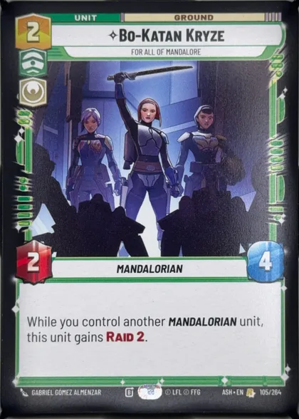 front of card