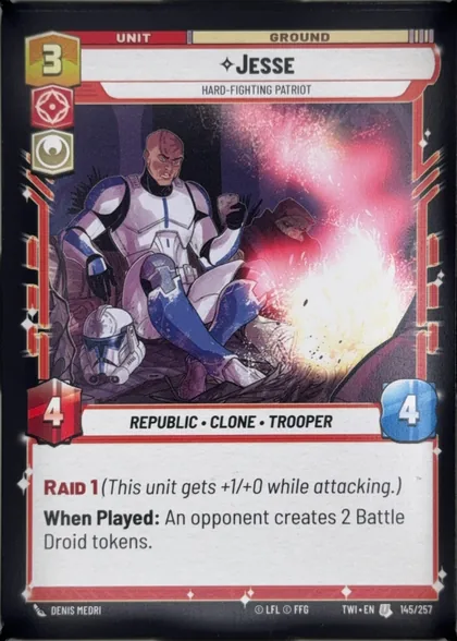 front of card
