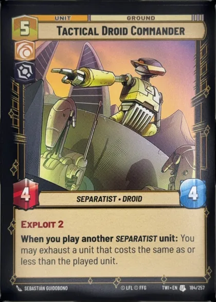 front of card