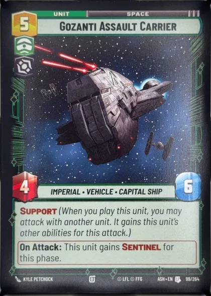 front of card