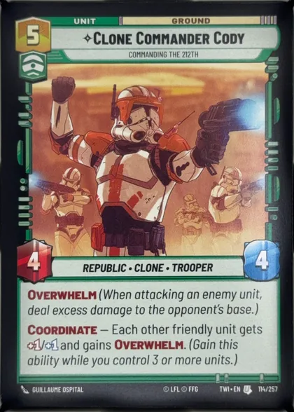front of card