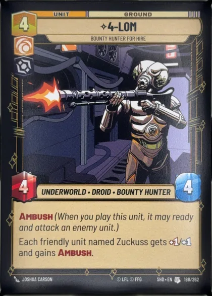 front of card