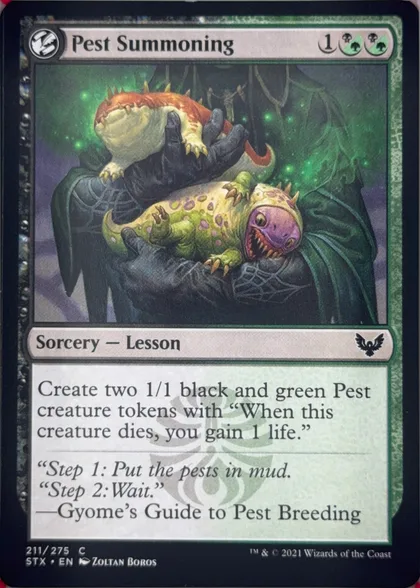 front of card