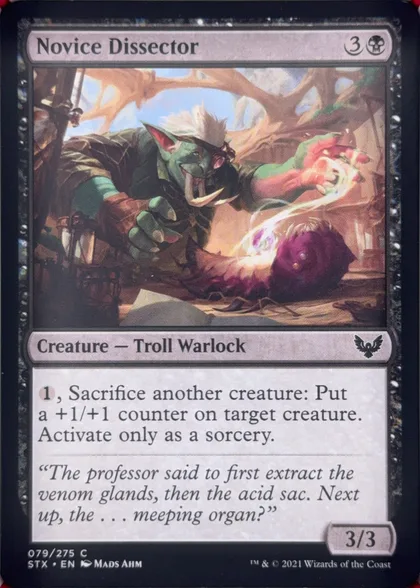 front of card