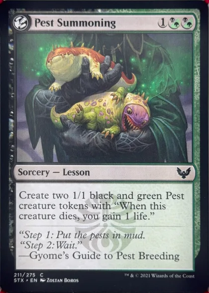 front of card