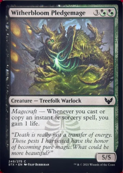 front of card