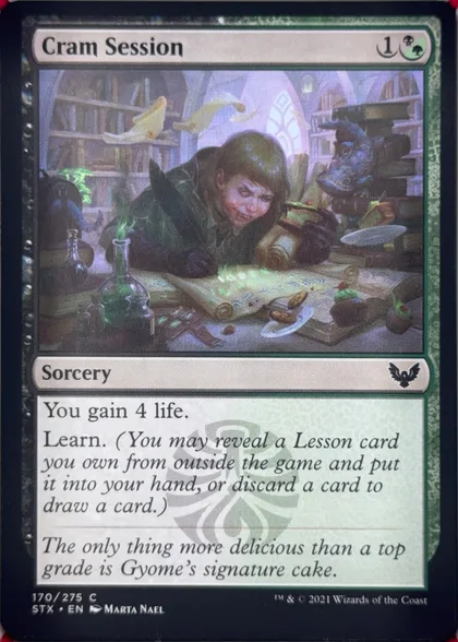 front of card