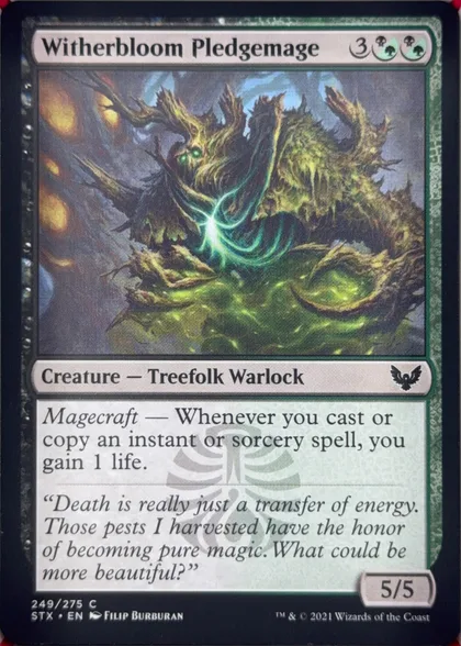 front of card