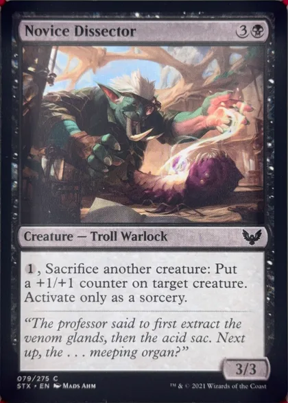 front of card