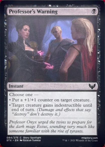 front of card