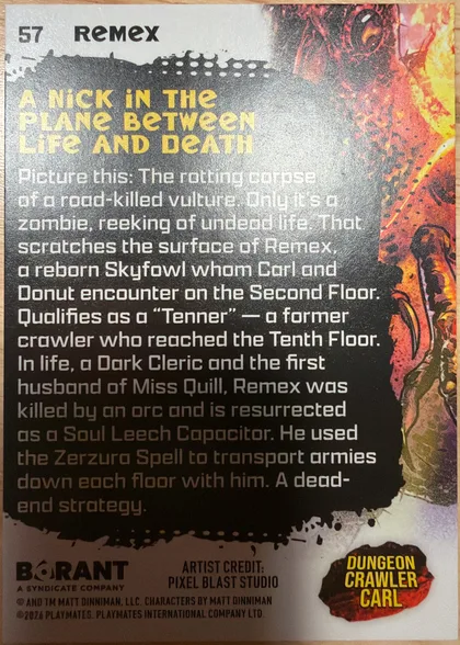 back of card