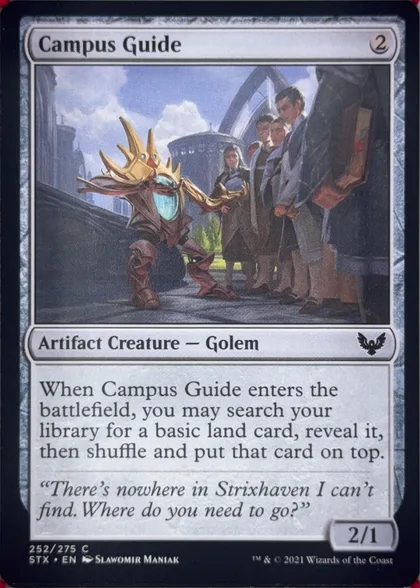 front of card