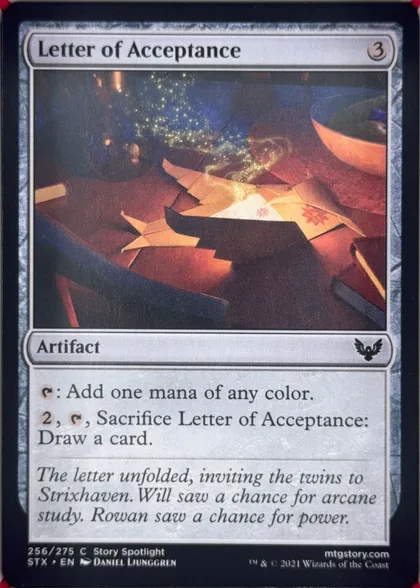 front of card