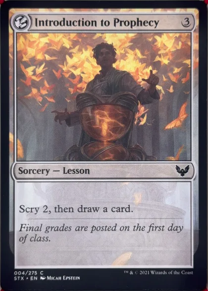front of card