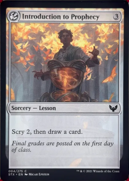 front of card