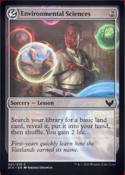 front of card