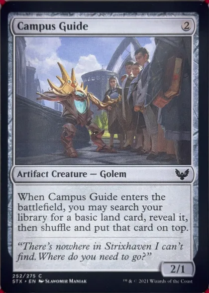 front of card