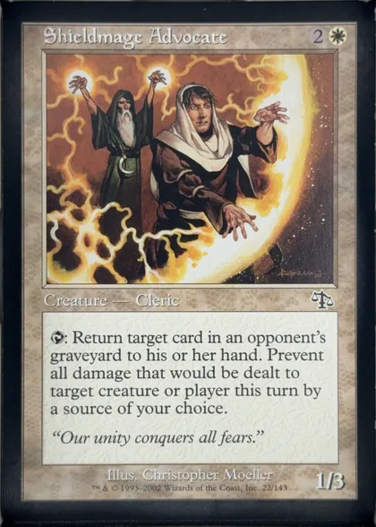 front of card