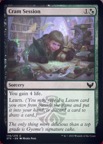 front of card