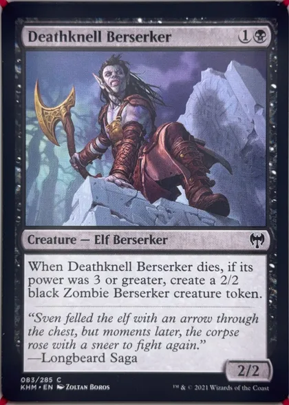front of card