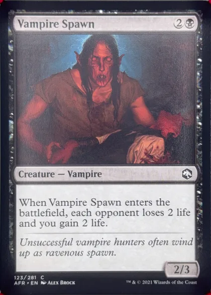 front of card