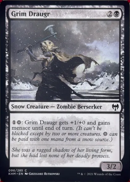 front of card