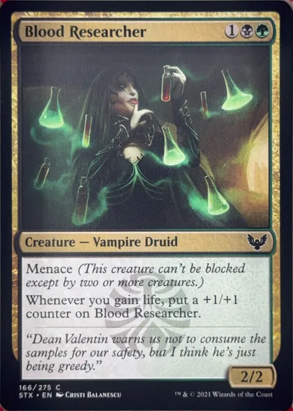 front of card