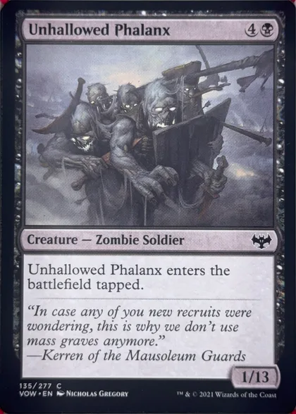 front of card