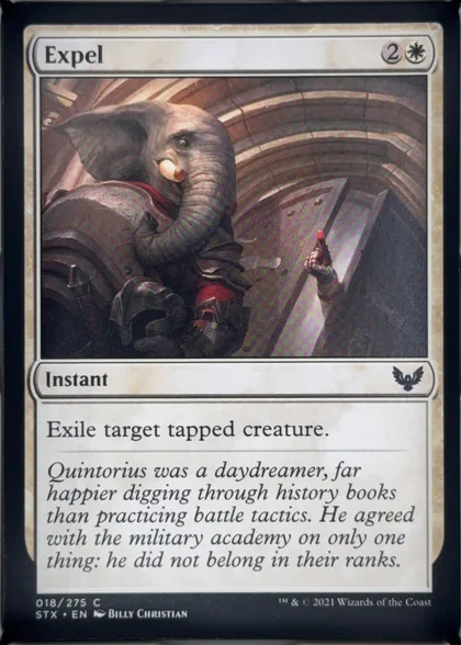 front of card
