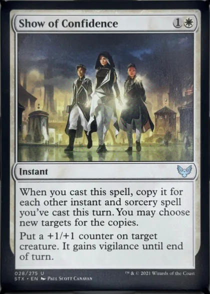 front of card