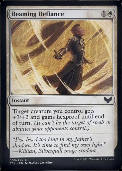 front of card