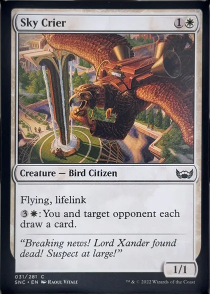front of card