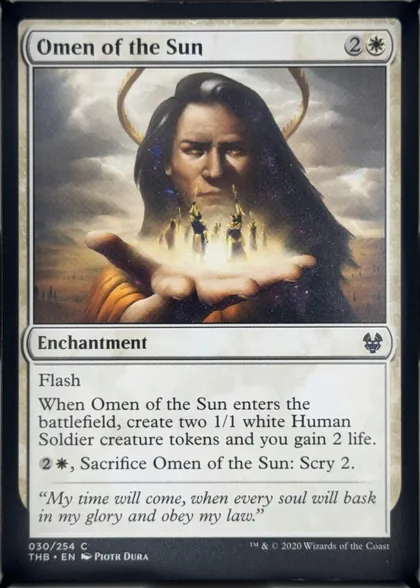 front of card