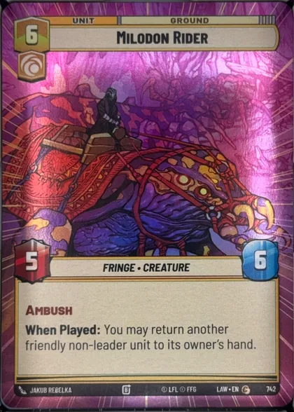 front of card
