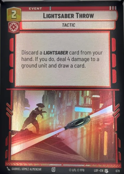 front of card