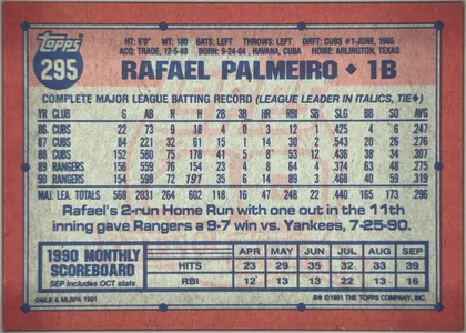 back of card