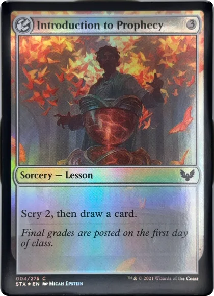 front of card