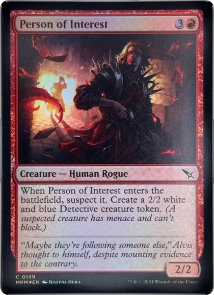 front of card