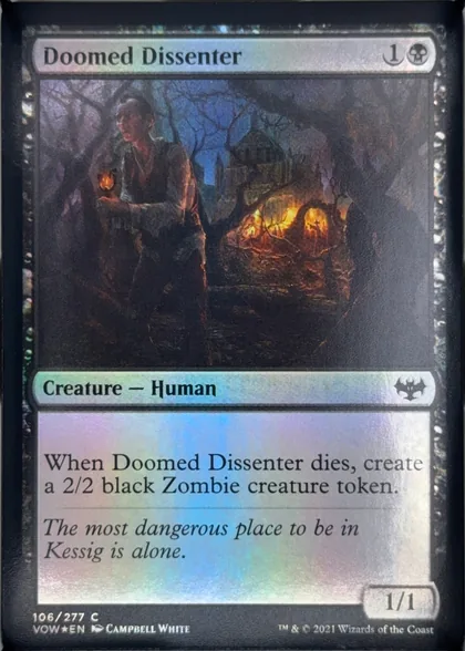 front of card