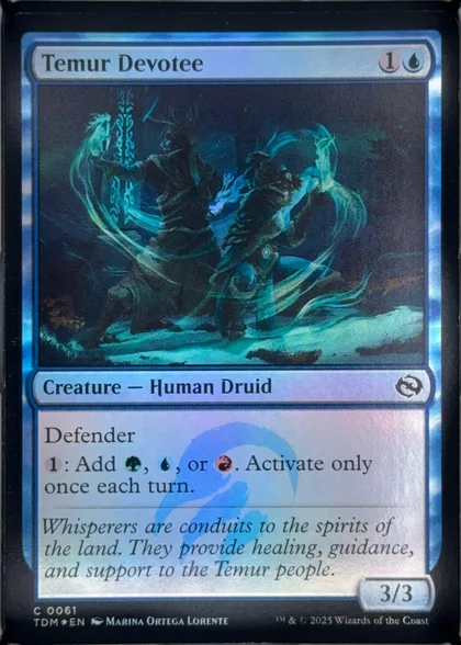 front of card