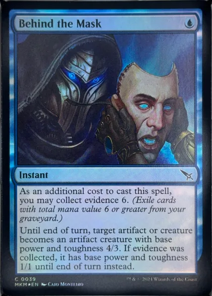front of card