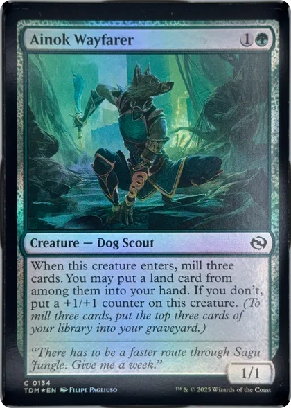 front of card