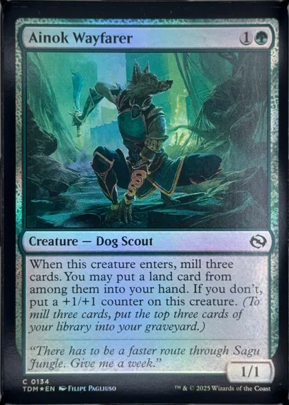 front of card